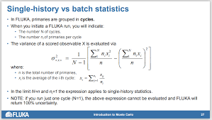 how fluka calculate statistical error