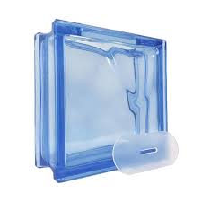 Blue Wave Pattern Glass Block