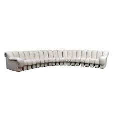 Sectional Sofa In Crème White Leather
