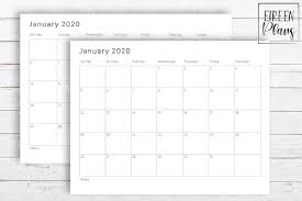 Printable 2020 Write On Minimalist Calendar