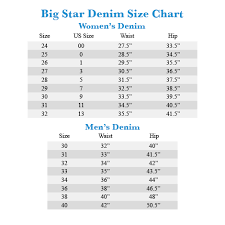 Big Star Size Chart Related Keywords Suggestions Big