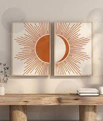 Boho Printable Terracotta Sun And Moon