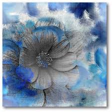 Blue Flower Canvas Wall Art Web Sb177