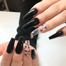 Black white acrylic coffin nail ideas are timeless classics. Acrylic Black Nails Orange Acrylic Nails Black Acrylic Nails Black Acrylic Nails O Pink Acrylic Nails Long Square Acrylic Nails Acrylic Nails Stiletto