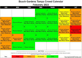 busch gardens busy calendar