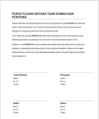 Mulyono tempat, tgl lahir : Format Terkini Contoh Surat Perjanjian Sewa Rumah 2021 Download Portal Malaysia