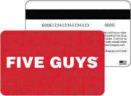 Simply go to fiveguys.com and purchase your gift card in any amount between $5 and $100. Name