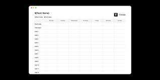 weekly staff roster template excel