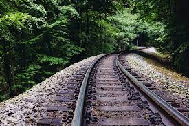 hd wallpaper railway track in forest