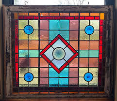 Antique Queen Anne Leaded Stained Glass