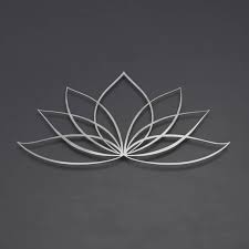Silver Lotus Flower Metal Wall Art