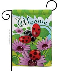Welcome Ladybug Garden Flag Spring