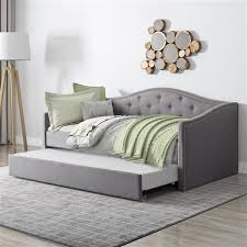 Corliving Day Bed With Trundle Grey