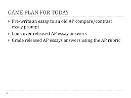 writing workshop writing is fun ppt game plan for today pre write an essay to an old ap compare contrast
