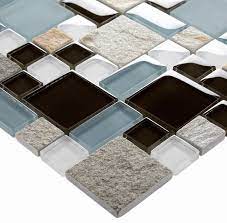 glass stone mosaic tile blue pattern