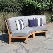 Teak Outdoor Curved Sectional Country