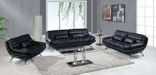 A176 Sofa Loveseat In Black Leather By