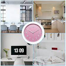 Quartz Silent Round Wall Clocks Pink