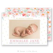 A Floral Story Birth Announcement