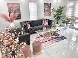 Modern Grey And Pink Living Room Ideas