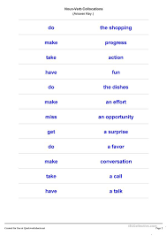 May 04, 2021 · verb noun collocations. Noun Verb Collocations English Esl Worksheets For Distance Learning And Physical Classrooms