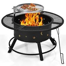 Outdoor Fire Pit With Removable Bbq