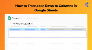 transpose rows to columns in google