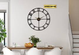 Modern Oversize Silent Wall Clock Black