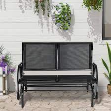 2 Person Metal Outdoor Glider Bench