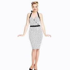 Lindy Bop Polka Dot Halter Plus Size Wiggle Dress Nwt