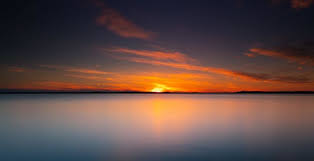 lake sunset evening calm nature