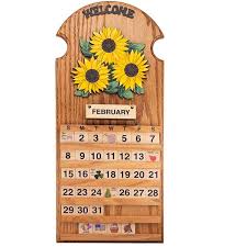 Sunflowers Wooden Perpetual Calendar