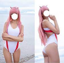 Amazon.com: BoerMee Girls Anime Darling Cosplay Zero Two Swimsuit One Piece  Sukumizu Bathing Suits (XS, White) : Clothing, Shoes & Jewelry