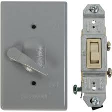 Greenfield Weatherproof Electrical Box Lever Switch Cover With Single Pole Switch Gray Kdl1p The Home Depot