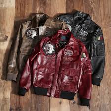 huafei05 men s jackets clic indian embroidery leather jacket men aviation fight coat genuine cowhide natural clothing motorcycle asian size 230826