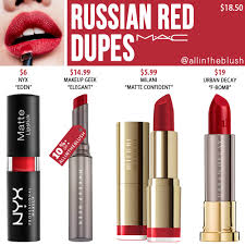 mac russian red lipstick dupes all in
