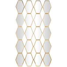 Rectangle Frameless Gold Wall Mirror