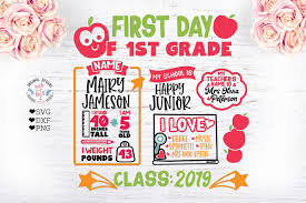First Day Of First Grade School Chart Template