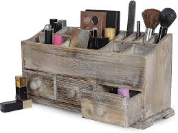 wooden cosmetic storage box for makeup
