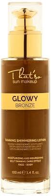 glowy bronze shimmering self tan makeup