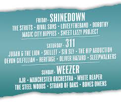 Shinedown 311 Weezer Lead 2020 Sandjam Festival Lineup