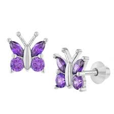 purple erfly earrings