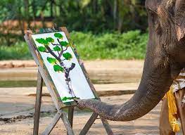Thai Elephants Oil Painting Painting
