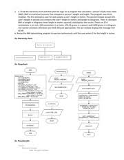 B Hierarchy Chart Flowchart Pseudocode Start Declarations
