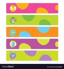 colorful web kids banners royalty free