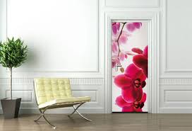 Pink Orchid Statement Door Wallpaper Mural