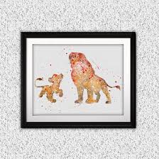Simba Lion King Watercolor Print