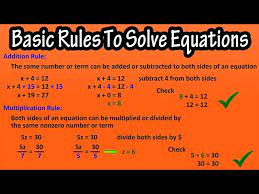 Basic Rules To Solve Equations