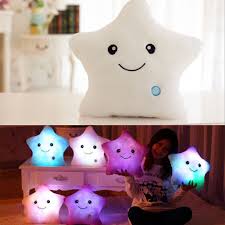 Star Shaped Glowing Led Pillow 7 Color Changing Light Up