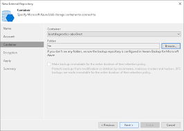 step 4 select azure blob container